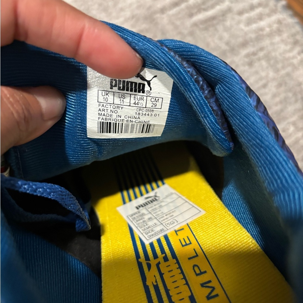 Puma Men's Dynamic Blue and Yellow Sneakers size 10 - Picture 2 of 5